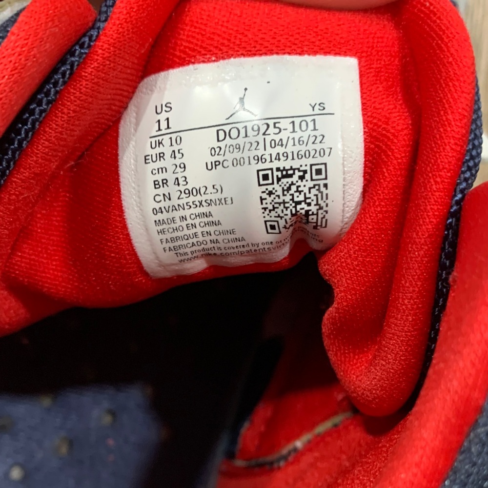 Jordan Men's Jumpman Two Trey White Midnight Navy Size 11 - Picture 8 of 9